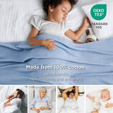 Bedsure 100% Cotton Herringbone Woven Blanket