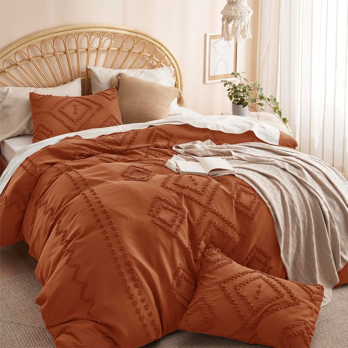 Tufted Embroidery Duvet Cover Set