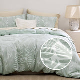 Yarn-Dyed Leaf Jacquard Duvet Cover Set