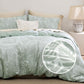 Yarn-Dyed Leaf Jacquard Duvet Cover Set