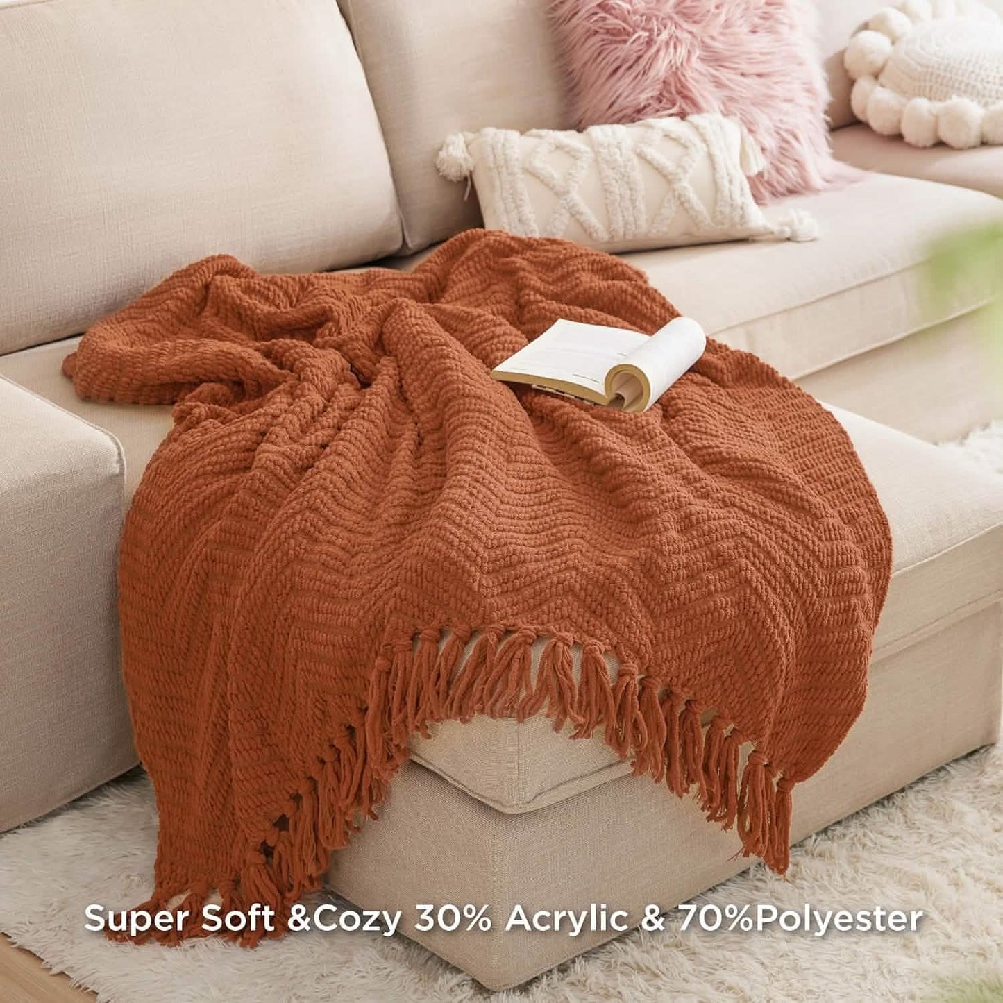 GentleSoft Versatile Knit Woven Chenille Blanket
