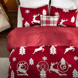 Bedsure Snowflake Comforter Set Red