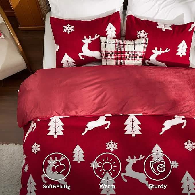 Snowflake Comforter Set Red