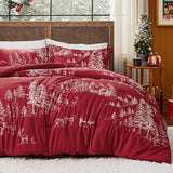 Bedsure Christmas Plaid Comforter Set Red Forest