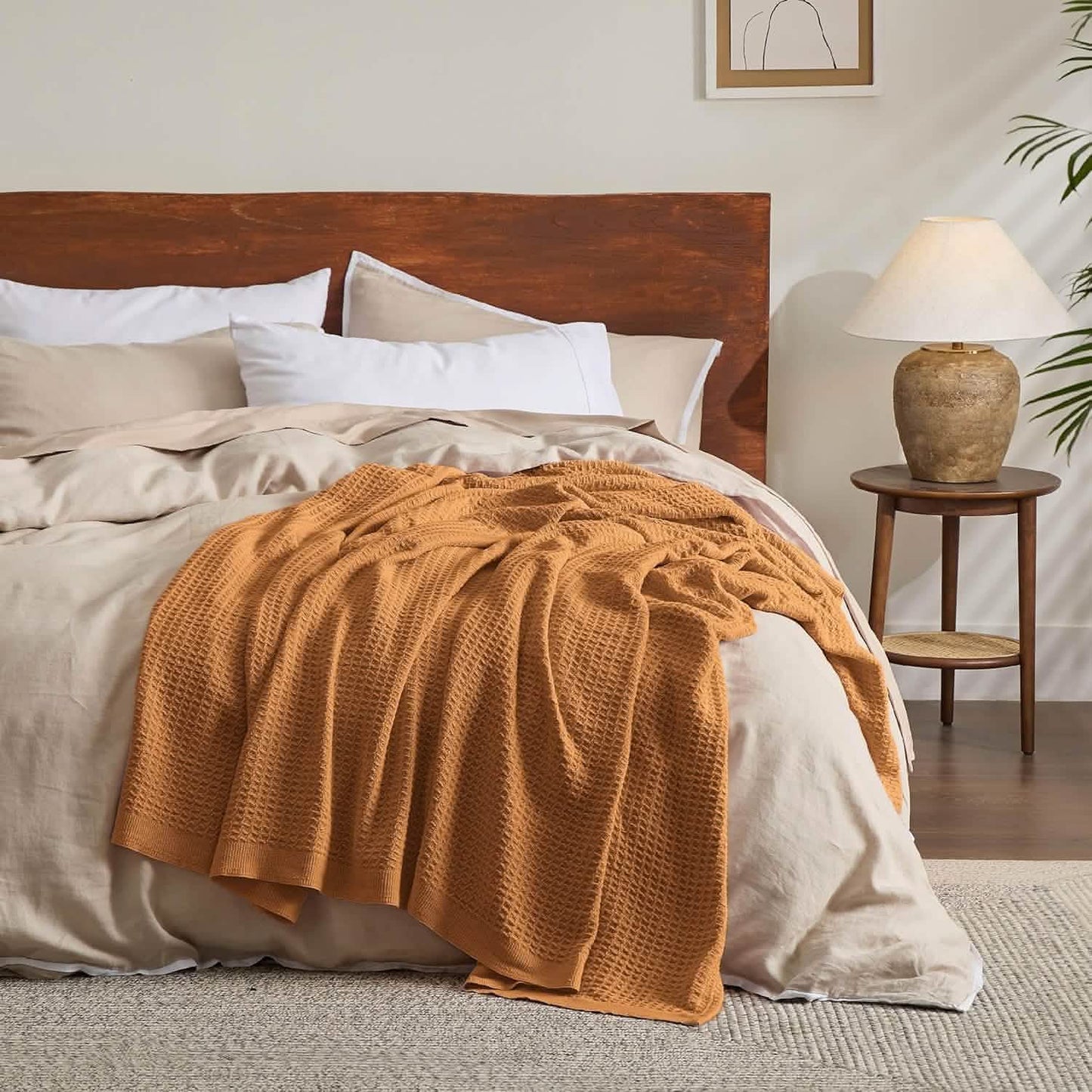 Cotton Waffle Weave Blanket
