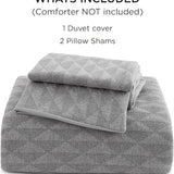 Bedsure 100% Cotton Fluffy Triangle Jacquard Duvet Cover Set