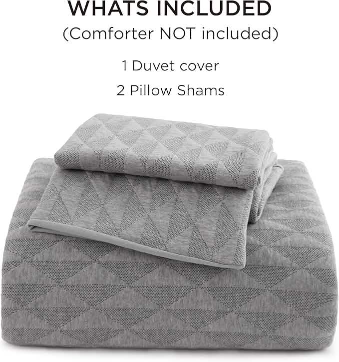 GentleSoft™ 100% Cotton Fluffy Triangle Jacquard Duvet Cover Set