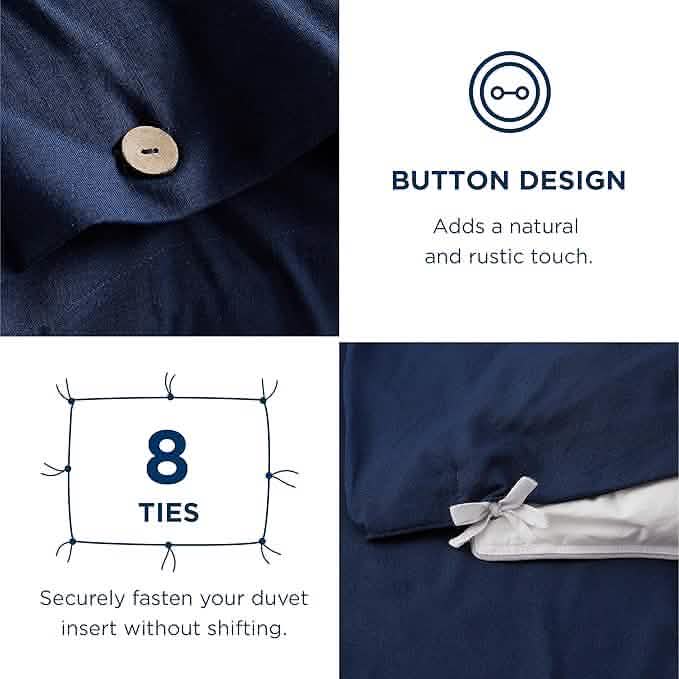 Rayon Derived from Bamboo and Linen Duvet Cover Set