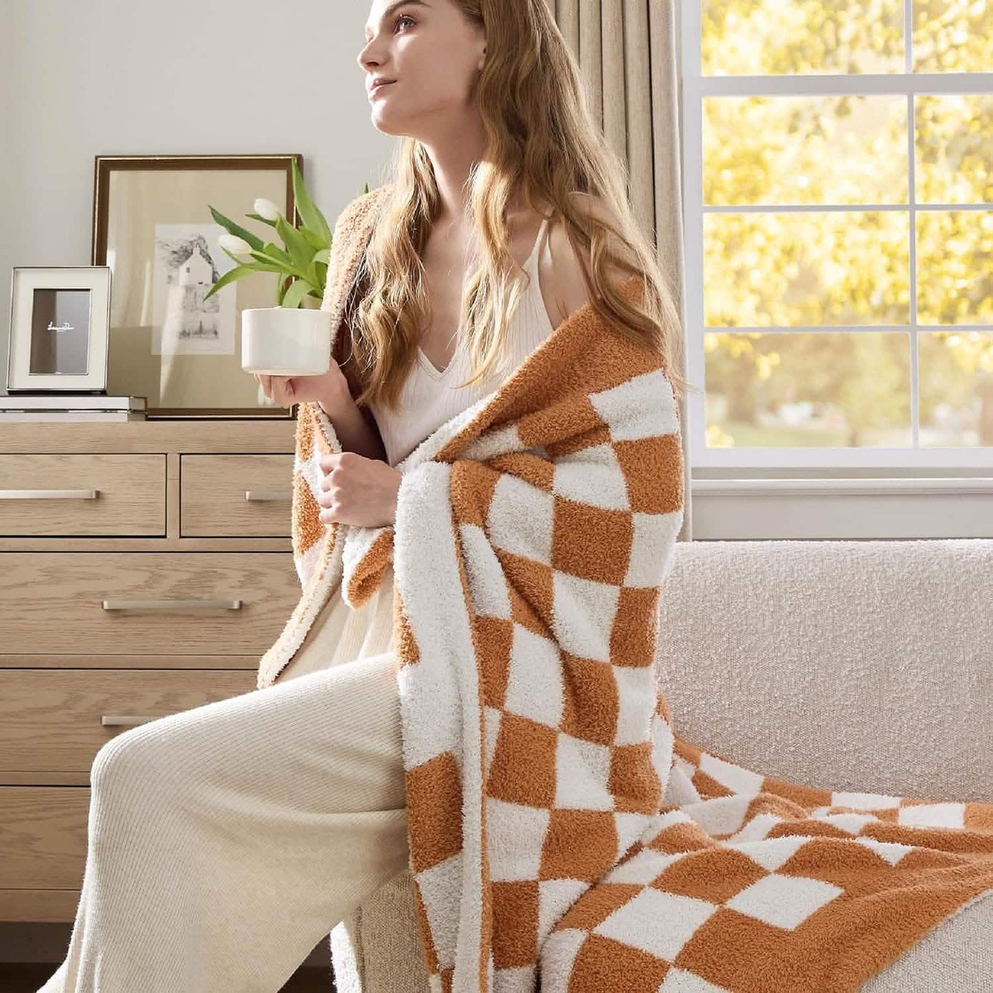 Super Soft Reversible Checkerboard Blanket