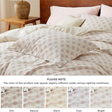 Bedsure 100% Cotton Floral Slub Print Duvet Cover Set