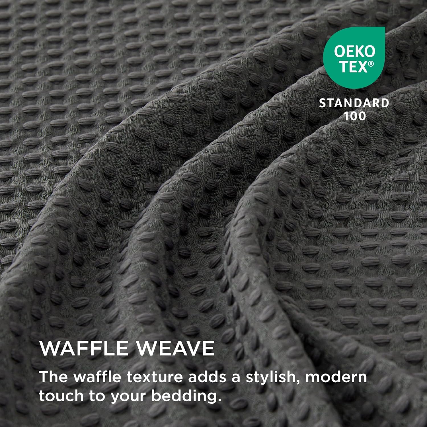 Polyester Microfiber Waffle Duvet Weave Duvet Cover Set