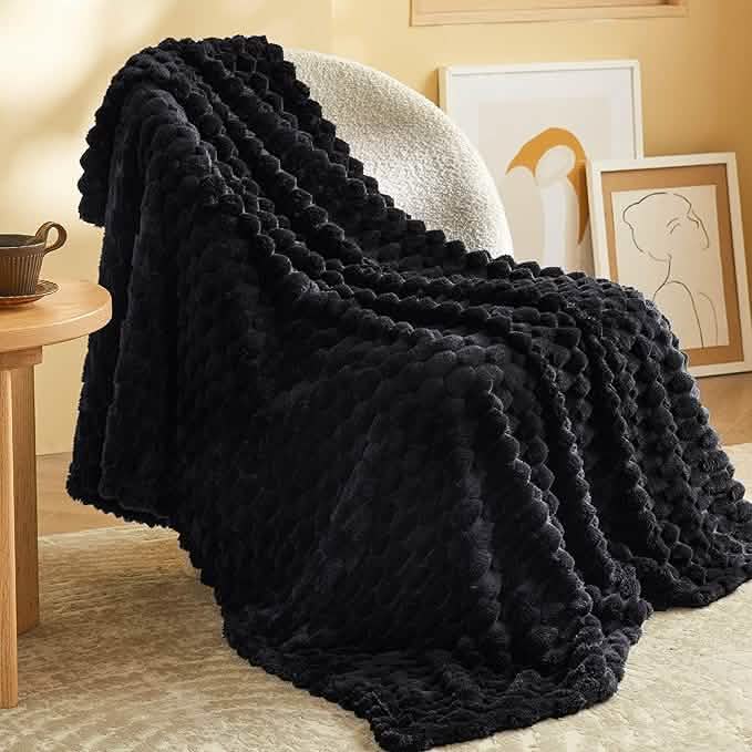 Textured Bubble Flannel Fleece Blanket
