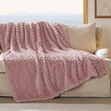 Bedsure Textured Bubble Flannel Fleece Blanket