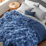 Faux Fur and Sherpa Tie-dye Reversible Blanket