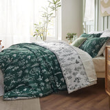 Reversible Floral Print Comforter Set-2