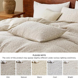 Bedsure 100% Cotton Botanical Scroll Jacquard Duvet Cover Set