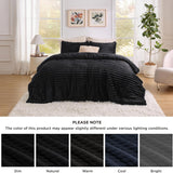 Bedsure Striped Flannel Comforter Set