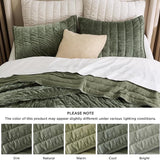 Bedsure Grace Striped Velvet Quilt Set