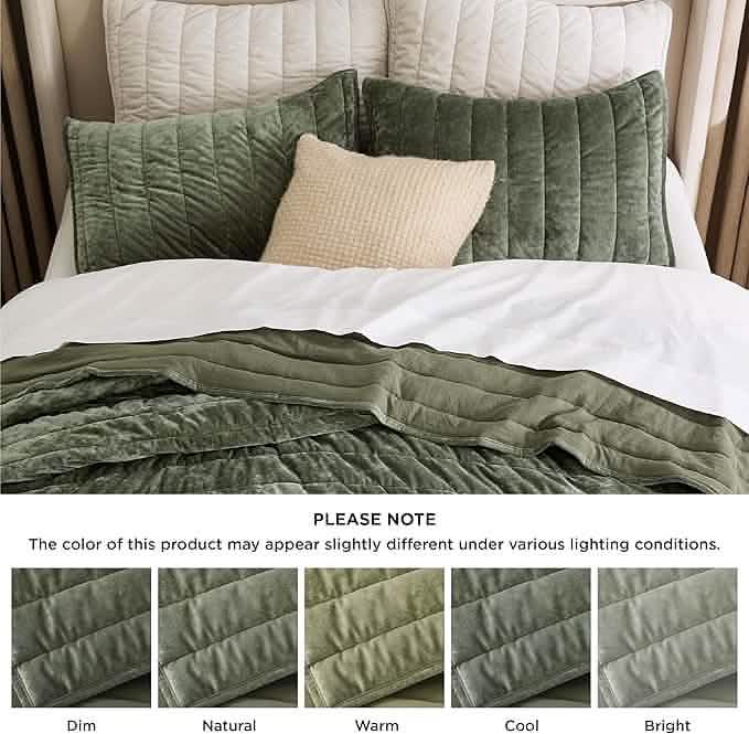 Grace Striped Velvet Quilt Set