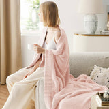 Bedsure Fluffy Fuzzy Plush Knit Throw Blanket