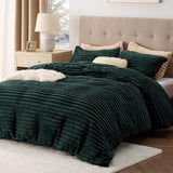 Bedsure Striped Flannel Duvet Cover Set