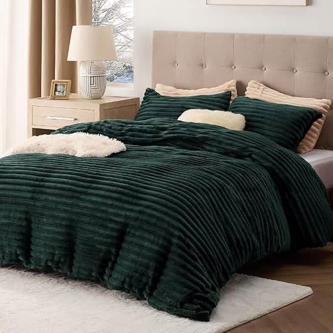 Striped Flannel Duvet Cover Set