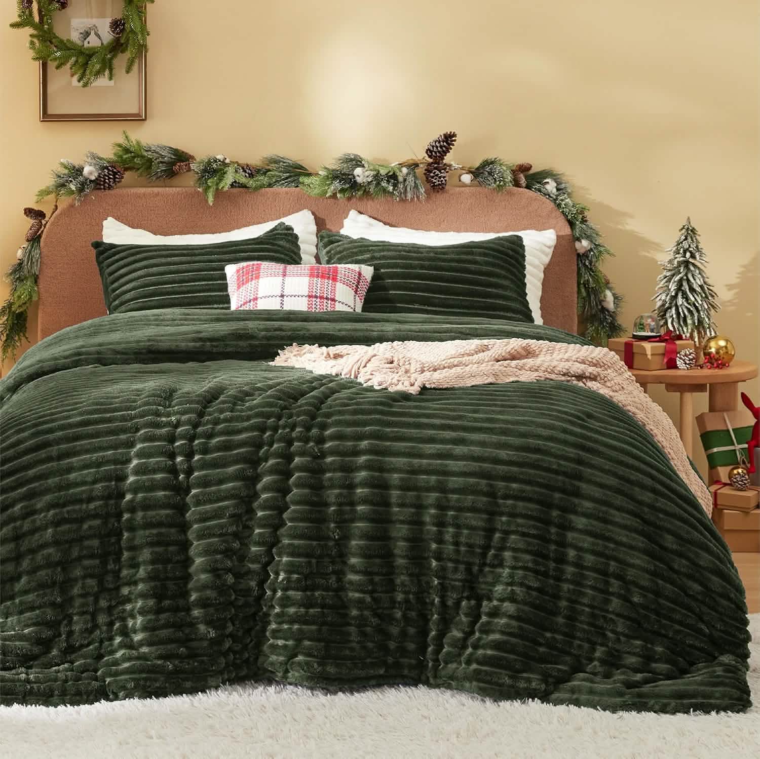 Striped Flannel Comforter Set