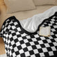 Ultra-Soft Double Side Yarn Sherpa Checkered Blanket