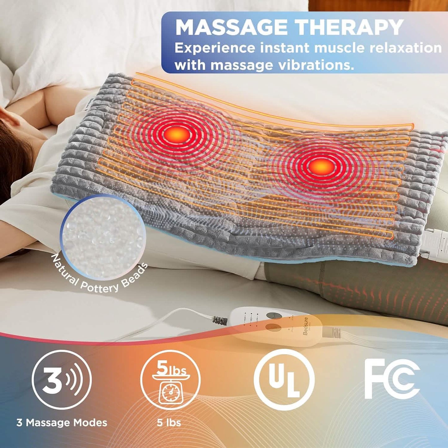 Weighted Heating Pad with Massager