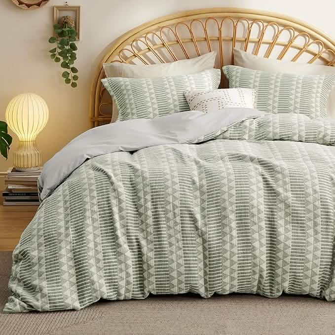 100% Cotton Chenille Triangle Jacquard Duvet Cover Set