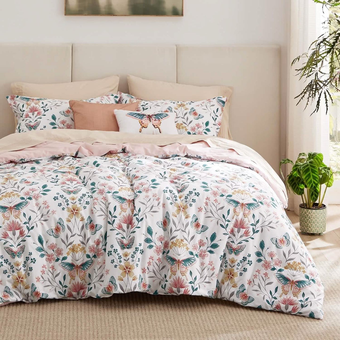 Autumn Floral Bed-in-a-bag Pink