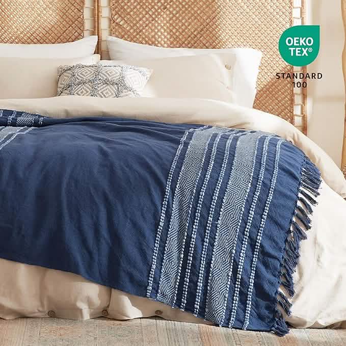 Striped Boho Decorative Throw Blanket