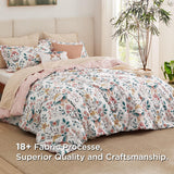 Bedsure Autumn Floral Bed-in-a-bag Pink