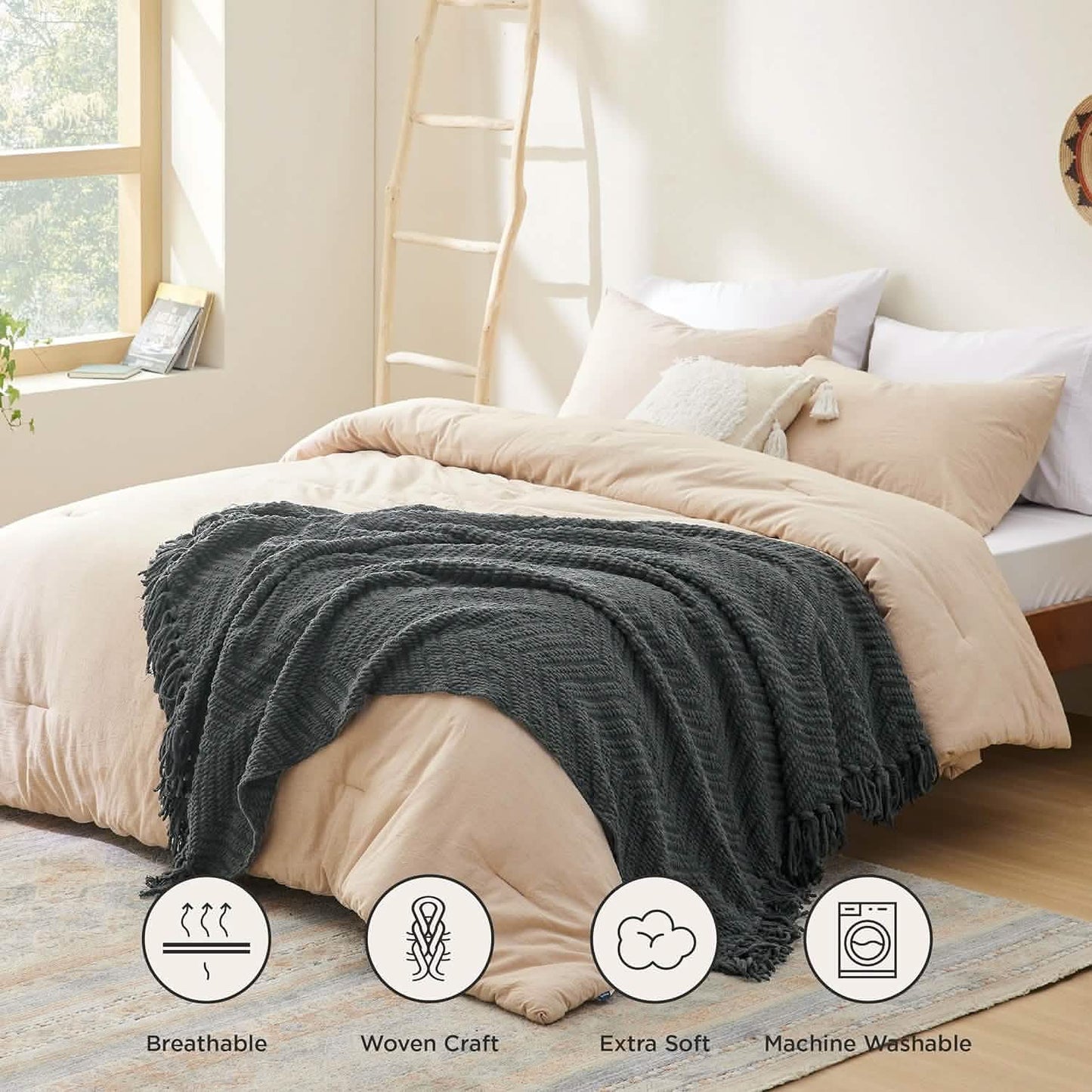 GentleSoft Versatile Knit Woven Chenille Blanket