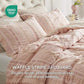 100% Cotton Waffle Stripe X Jacquard Duvet Cover Set