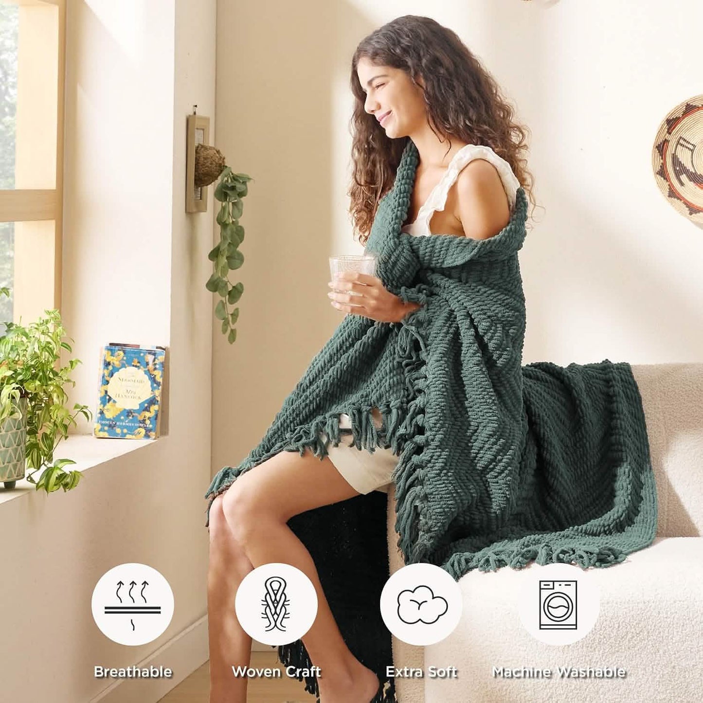 GentleSoft Versatile Knit Woven Chenille Blanket