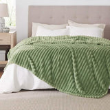 Striped Flannel Fleece Blanket