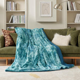 Faux Fur and Sherpa Tie-dye Reversible Blanket