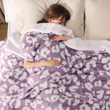 Sherpa Fleece Leopard Print Blanket