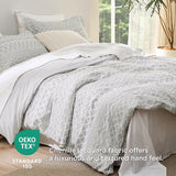 Yarn-Dyed Leaf Jacquard Duvet Cover Set