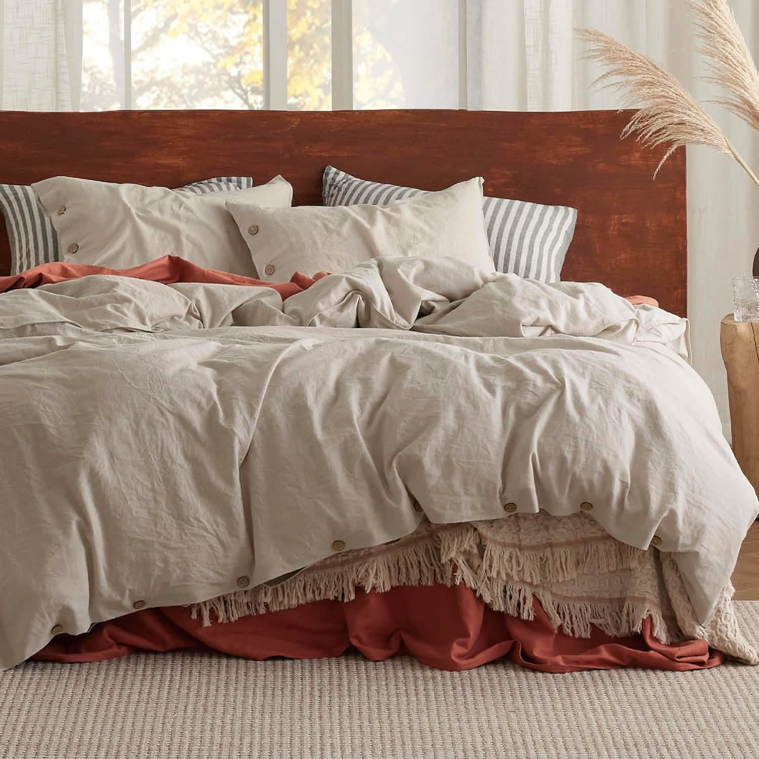 Cotton Linen Hybrid Duvet Cover Set