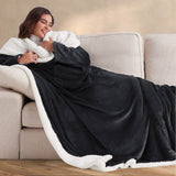 Ultra Plush Sherpa Blanket Hoodie with Large Pocket