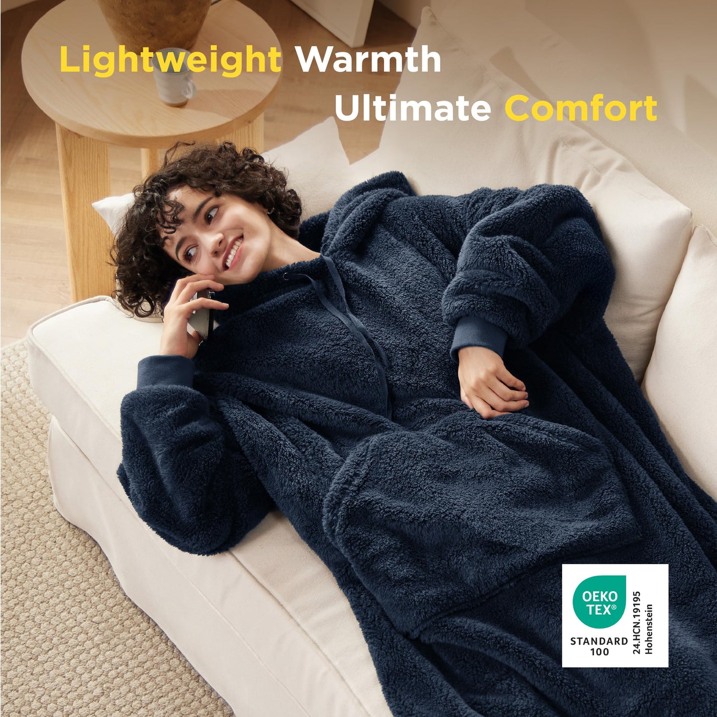 GentleSoft® Ultra Soft Long Shaggy Sherpa Hooded Blanket