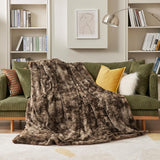 Faux Fur and Sherpa Tie-dye Reversible Blanket