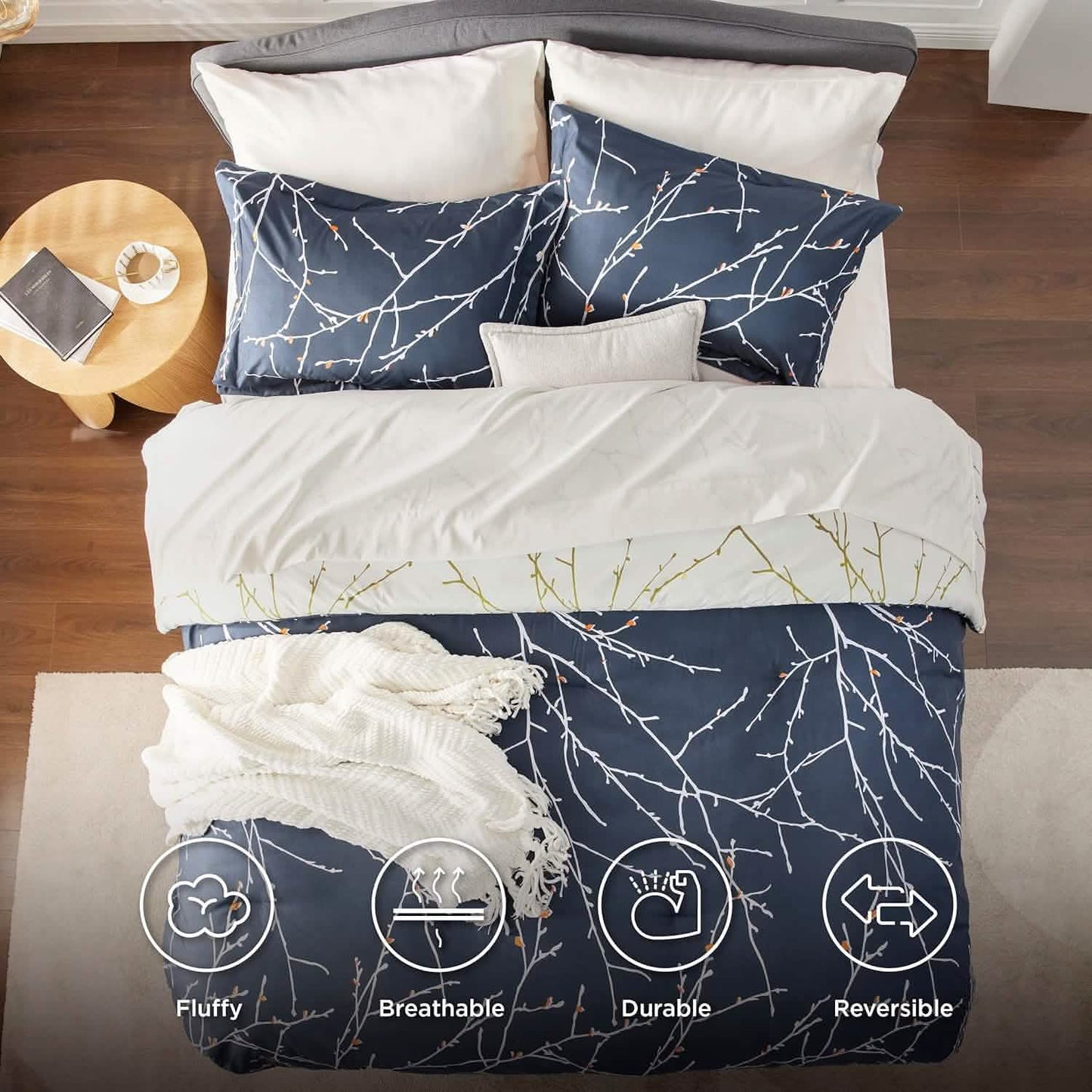 Tree Branch Floral Pattern Bed in A Bag
