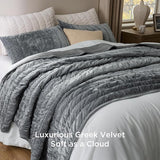 Bedsure Grace Striped Velvet Quilt Set