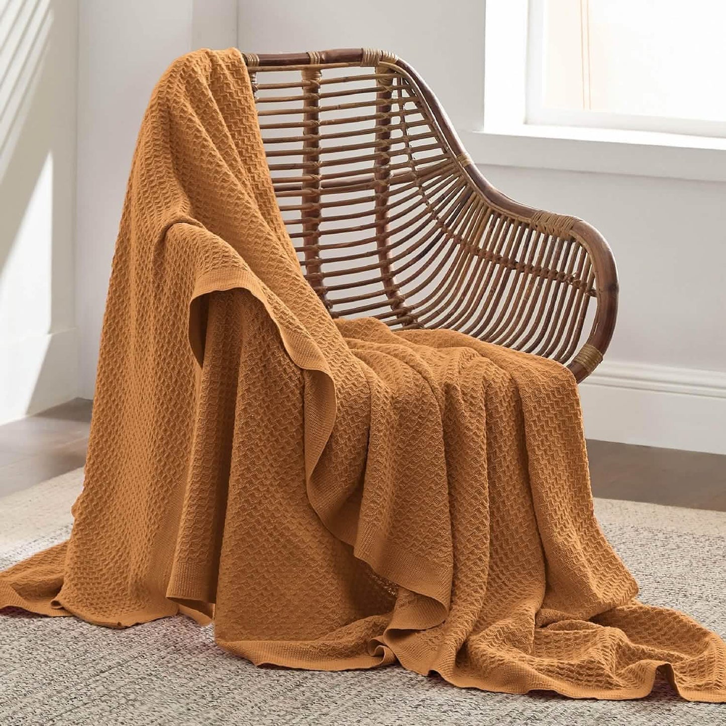 Cotton Waffle Weave Blanket