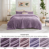 Bedsure Striped Flannel Comforter Set