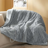 Jacquard Shaggy Sherpa Heated Blanket