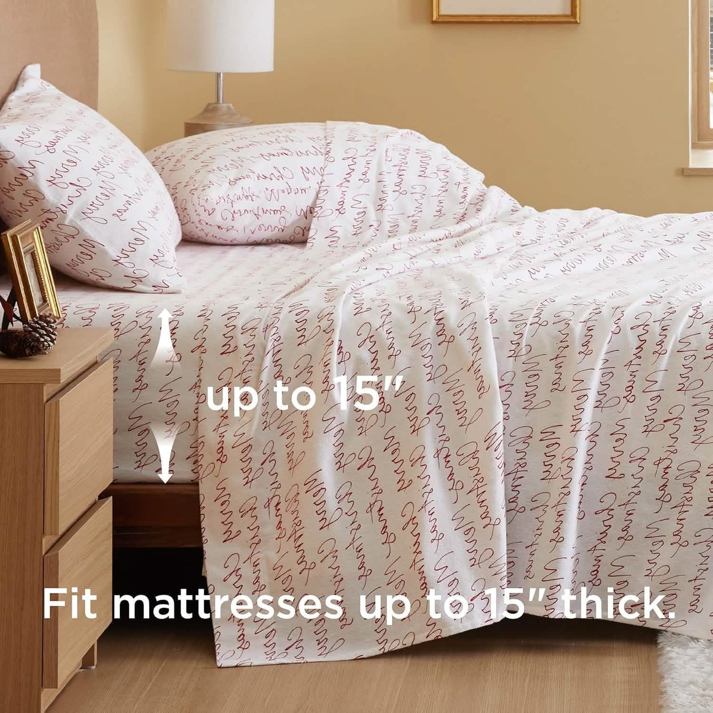 100% Cotton Flannel Sheets Burgundy